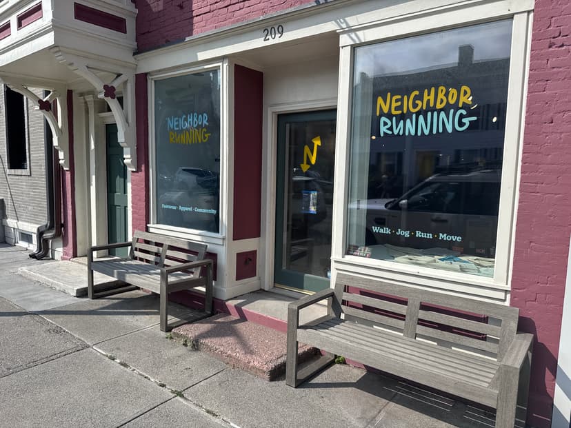 Neighbor Running storefront at 209 Warren St, Hudson, NY